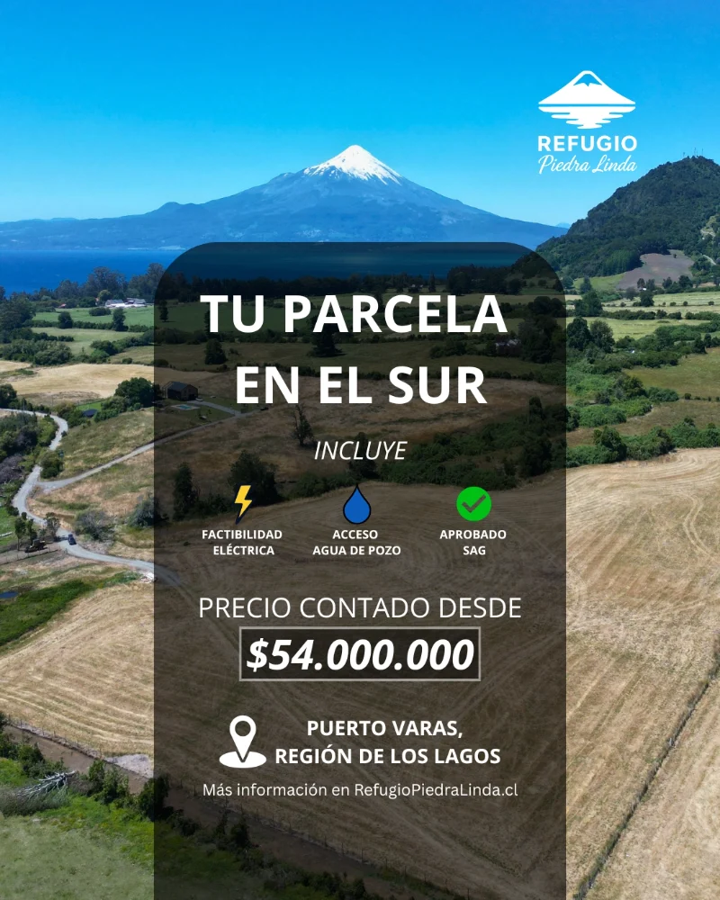 Tu parcela en el sur — vista al Volcán Osorno · desde $54.000.000