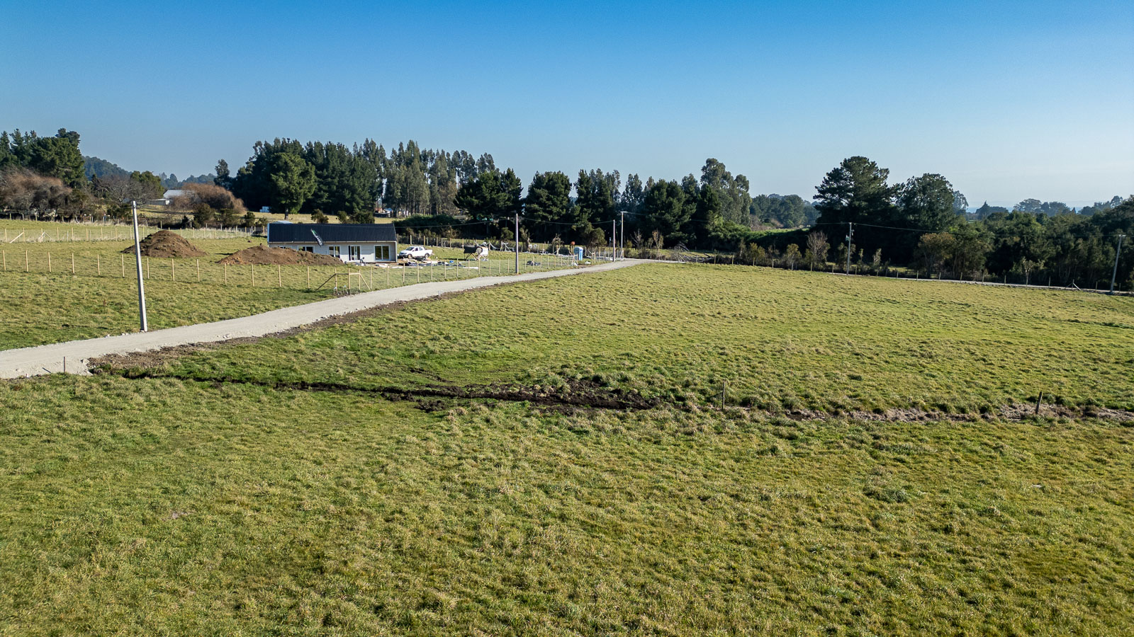Primera casa en construcción en las parcelas de Puerto Varas